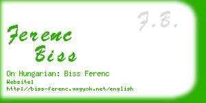 ferenc biss business card